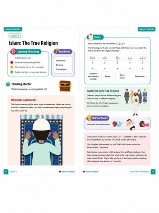 Iman & Tazkiyah Islamic Studies Books – Levels 1–4 | Quranic Tarbiyah Children’s Learning Series