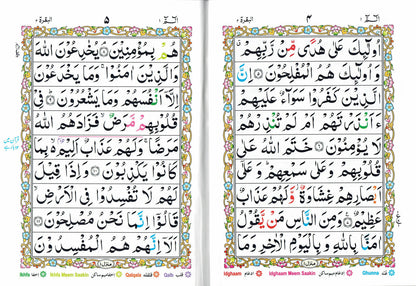 5 Parts Tajveedi (1-5) Four Color (Ref 431) By Quadrat Ullah Co (Punj Para,Only First 5 JUzz)