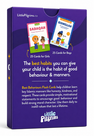 Best Behaviours Islamic Flash Cards for Kids – 50 Educational Cards | Little Pilgrims