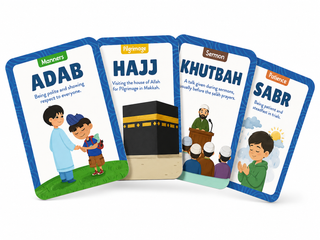 Best Behaviours Islamic Flash Cards for Kids – 50 Educational Cards | Little Pilgrims