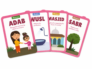 Best Behaviours Islamic Flash Cards for Kids – 50 Educational Cards | Little Pilgrims