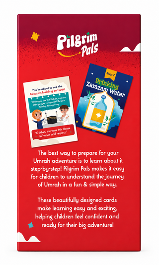 Pilgrim Pals Umrah Cards for Kids – Islamic Learning Flash Cards | Step-by-Step Umrah Guide for Children