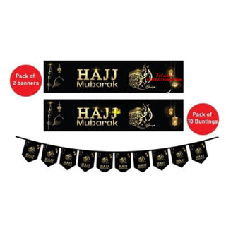 Hajj Mubarak Set Banner Bunting decorative wall hanging