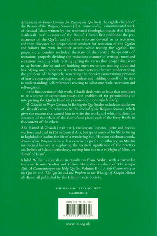 AL-GHAZĀLĪ ON PROPER CONDUCT FOR RECITING THE QUR'AN - BOOK VIII of THE REVIVAL OF THE RELIGIOUS SCIENCES | KHALID WILLIAMS