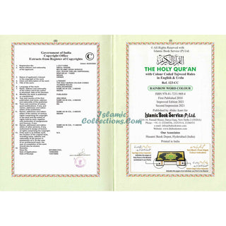 The Holy Quran Colour Coded Tajweed Rules with Colour Coded Manzils (Medium Size) Kaaba Cover (15 Lines) Ref 123-CC