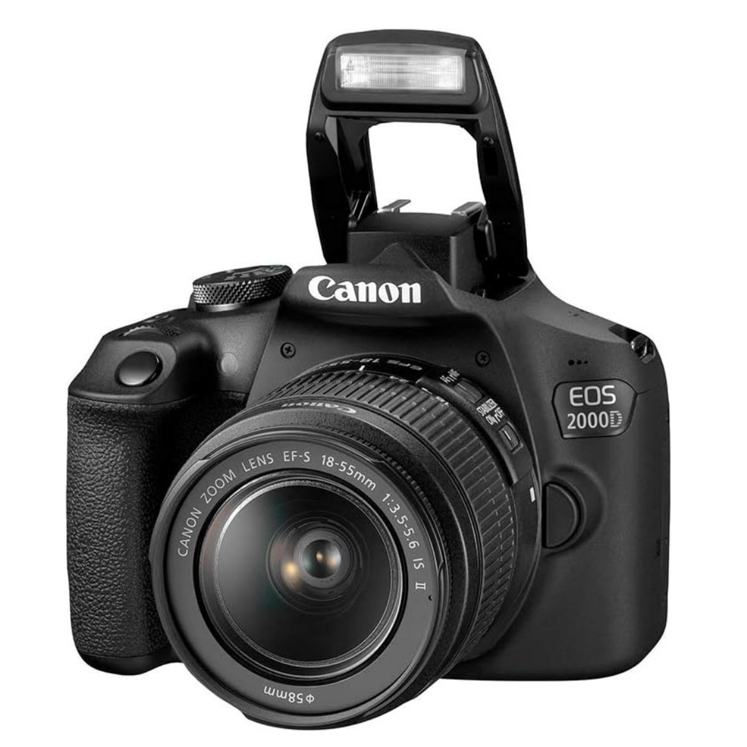 Canon EOS 2000D + EF-S 18-55mm f/3.5-5.6 IS II SLR Camera Set -Black