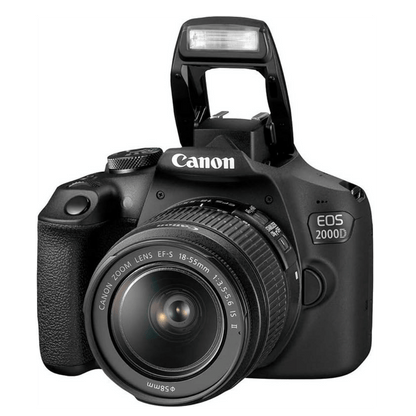 Canon EOS 2000D + EF-S 18-55mm f/3.5-5.6 IS II SLR Camera Set -Black